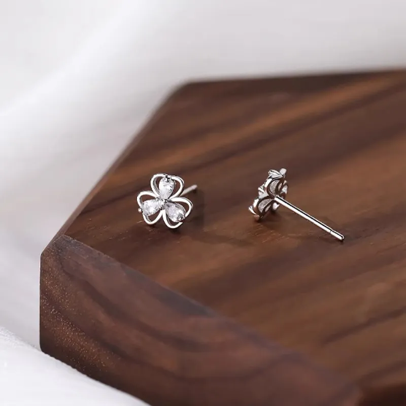 Rhymes S999 Fine Silver Stud Earrings Women's-6