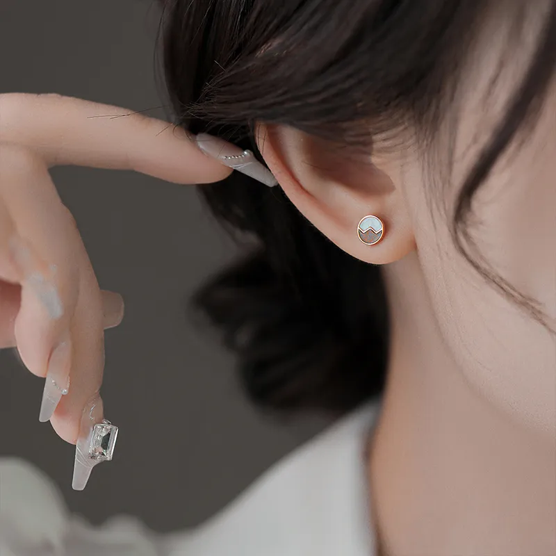Rhymes 999 Fine Silver Stud Earrings Women's-13