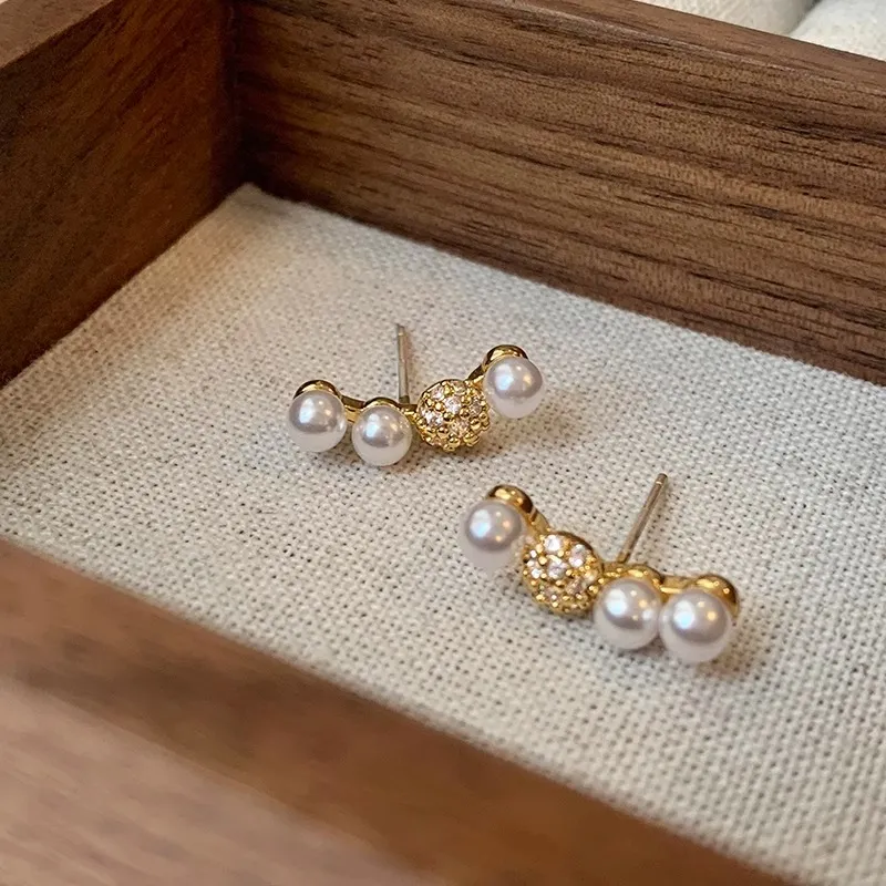 Rhymes Gold Plated Copper Stud Earrings Women's-4