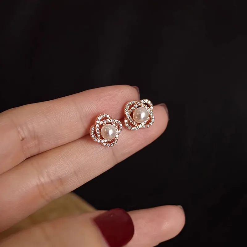 Rhymes Gold Plated Copper Stud Earrings Women's-5