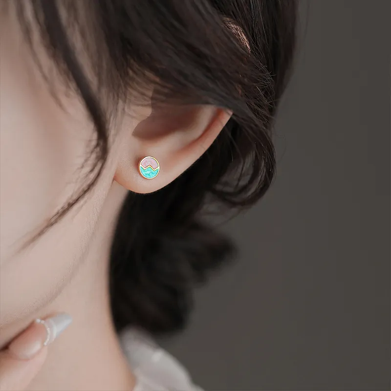 Rhymes 999 Fine Silver Stud Earrings Women's-20