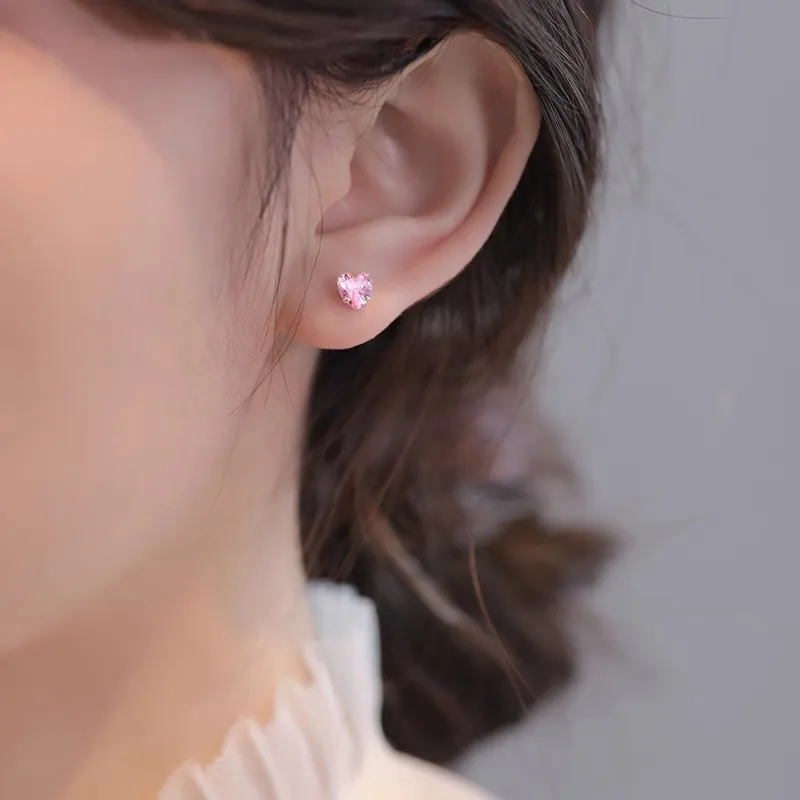 Rhymes S999 Fine Silver Stud Earrings Women's-2