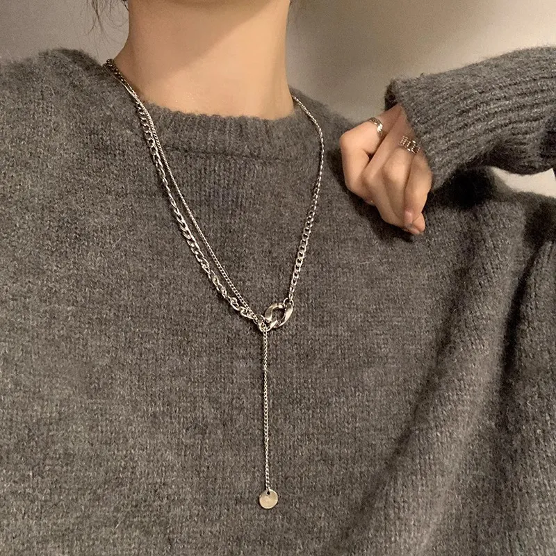 Rhymes Titanium Steel Necklaces Women's-1