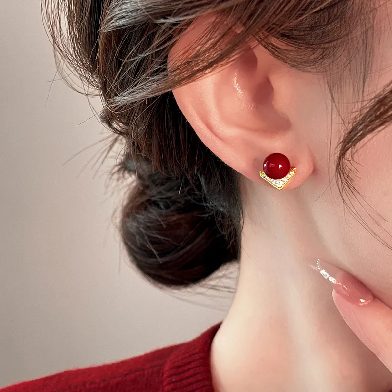 Rhymes Gold-Plated Copper Stud Earrings Women's-3