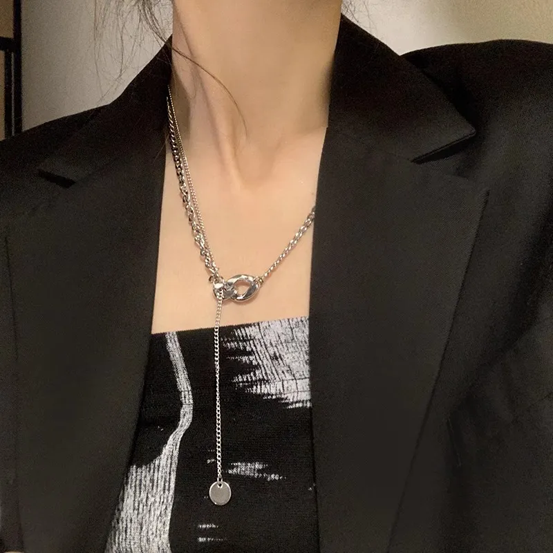 Rhymes Titanium Steel Necklaces Women's-3