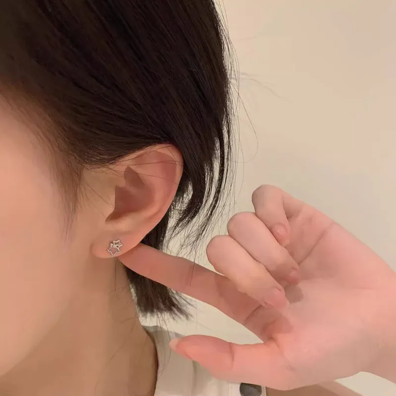 Rhymes S999 Fine Silver Stud Earrings Women's-5