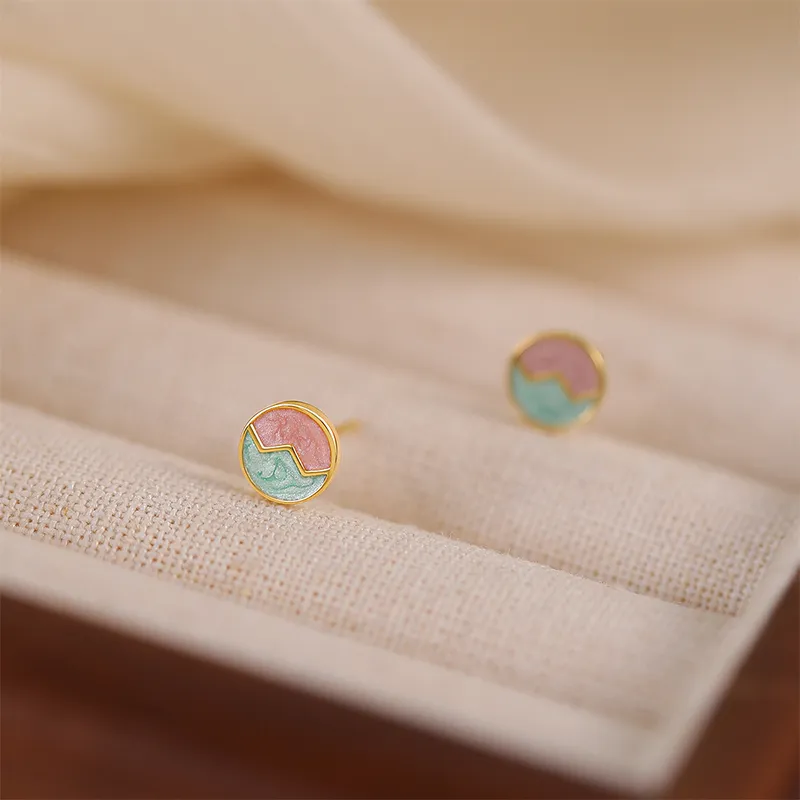 Rhymes 999 Fine Silver Stud Earrings Women's-16