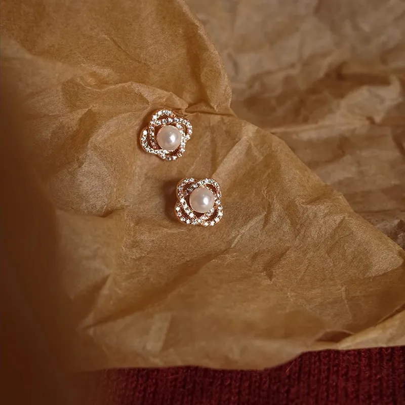 Rhymes Gold Plated Copper Stud Earrings Women's-1