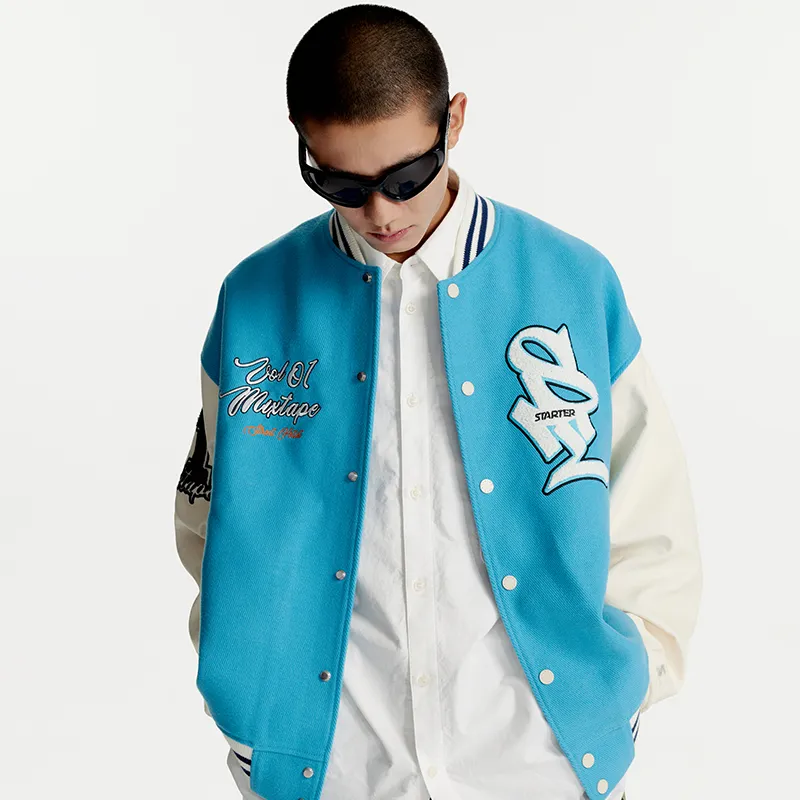 STARTER Baseball Jacket Unisex Bright Blue-3