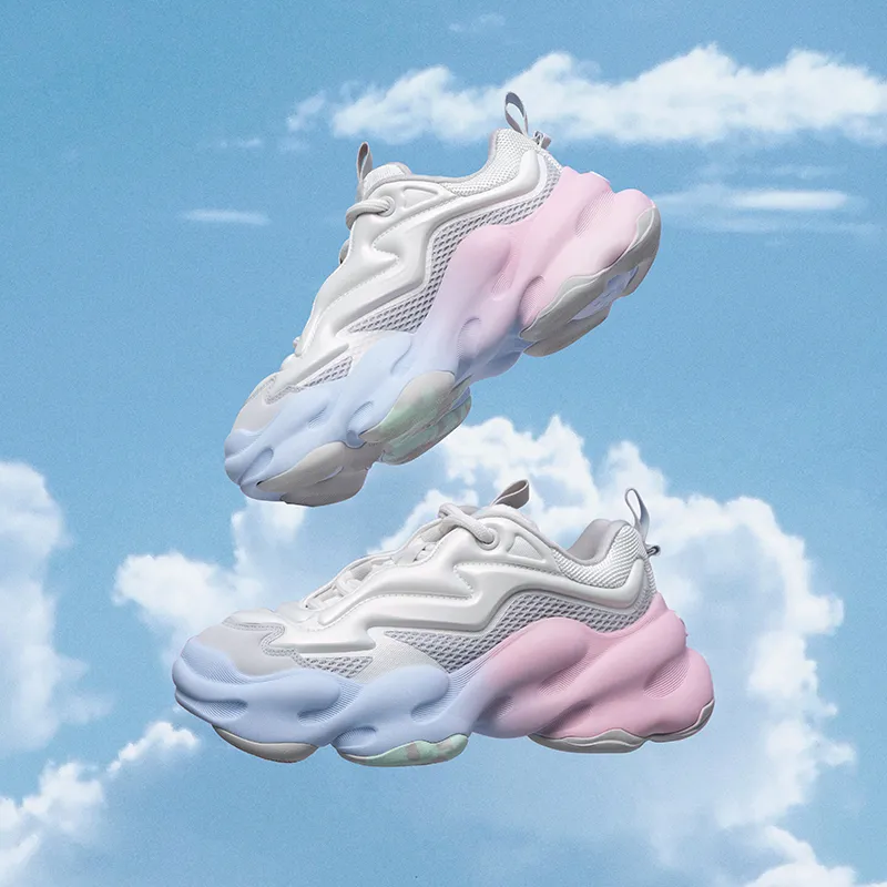 STARTER Chunky Sneakers Women's Low Top White/Pink/Blue-5