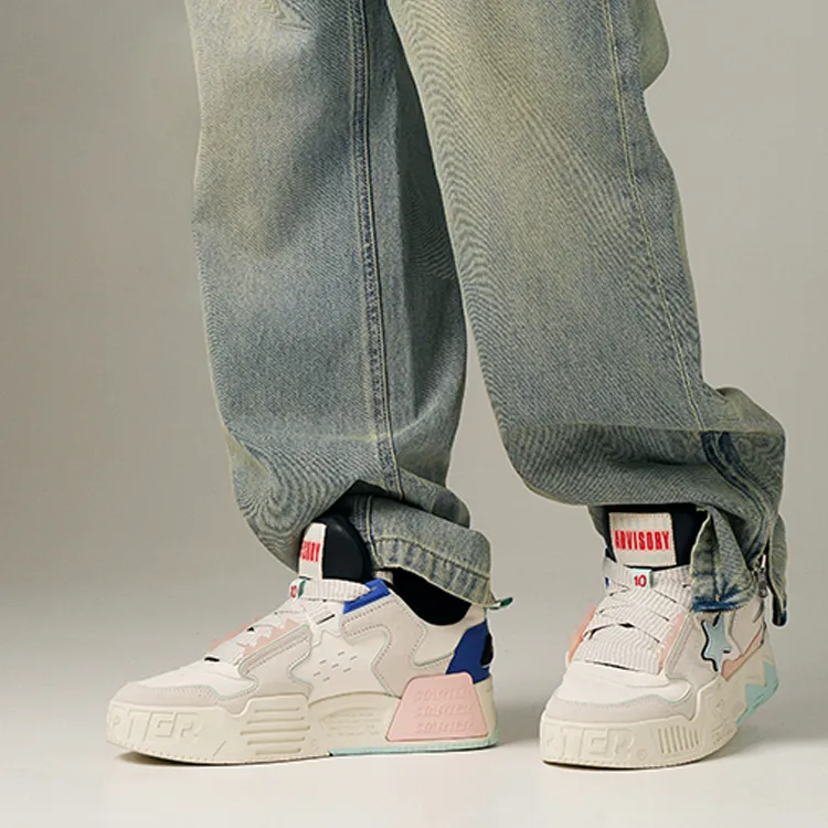 STARTER Vol Series Height Increasing Impact Resistance Quick Dry Low Top Skateboard Shoes Unisex Birch White-6