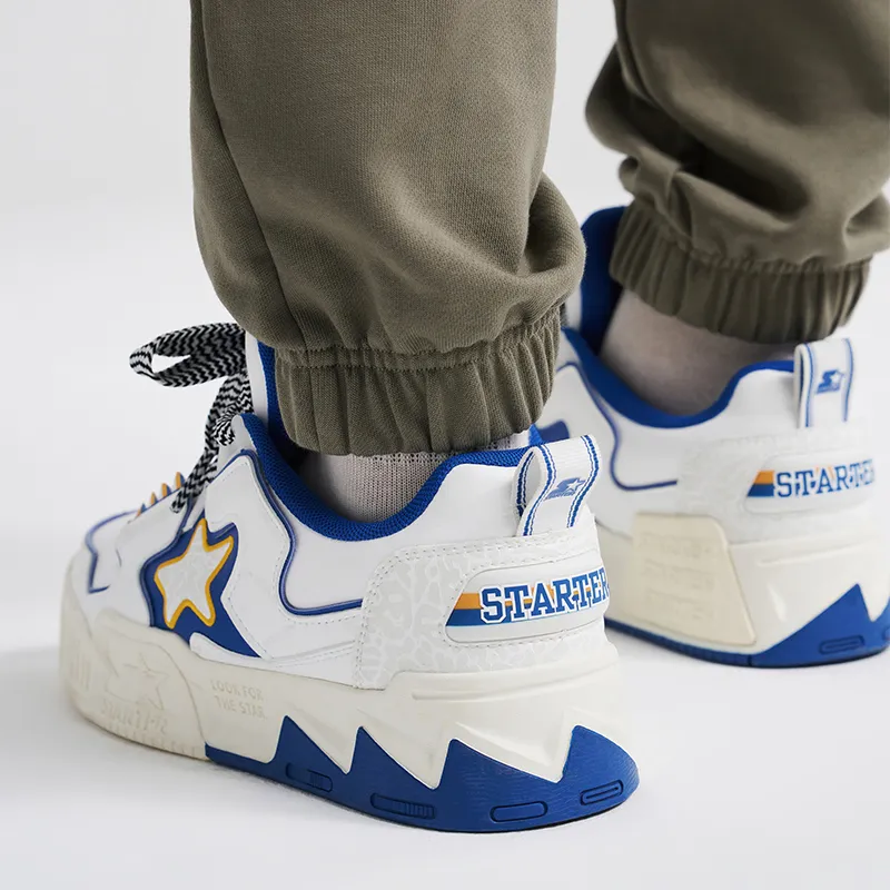 STARTER Vol 90s Low Top Dopamine Dressing Color Block Crackle Women's Blue White-6
