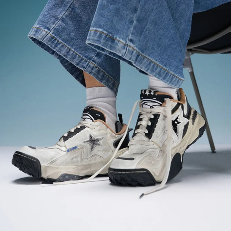STARTER Vol 90s V STAR Stars Shoes Anti Slip Wear Resistant Low Top Chunky Sneakers Men's Black-6