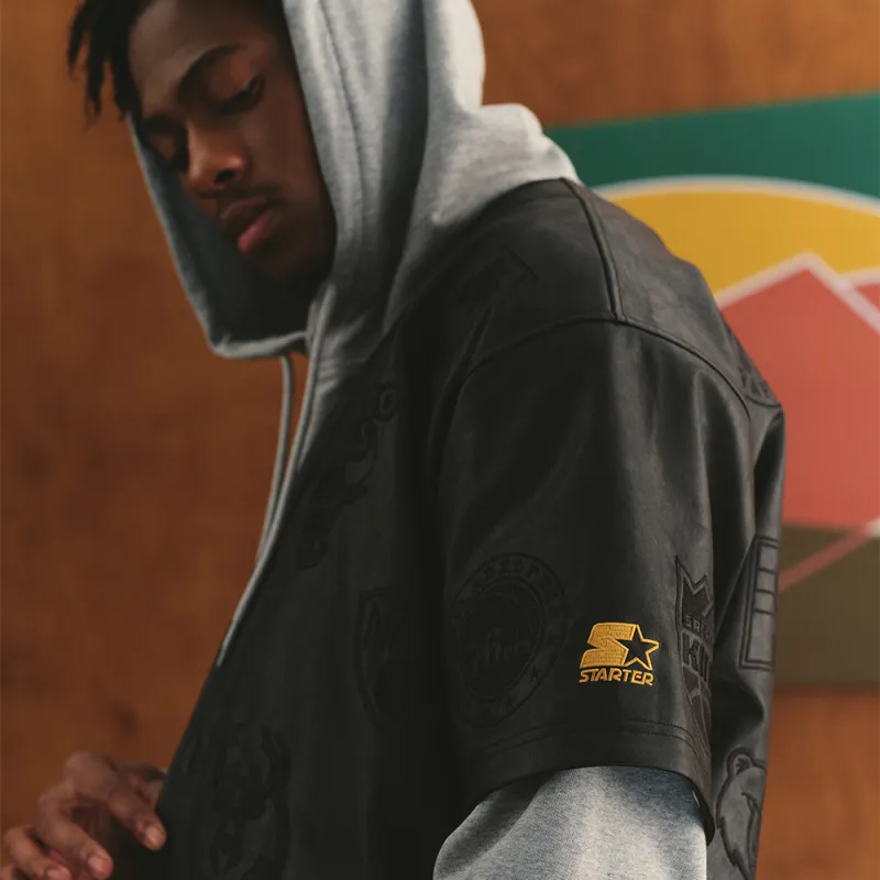 STARTER x NBA Set in Sleeve T Shirt Unisex Black-3