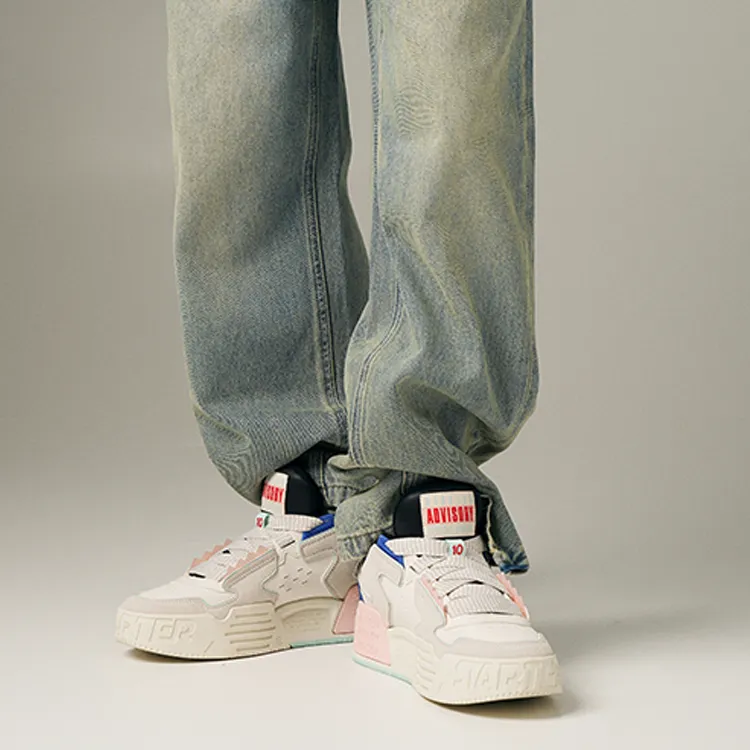 STARTER Vol Series Height Increasing Impact Resistance Quick Dry Low Top Skateboard Shoes Unisex Birch White-9