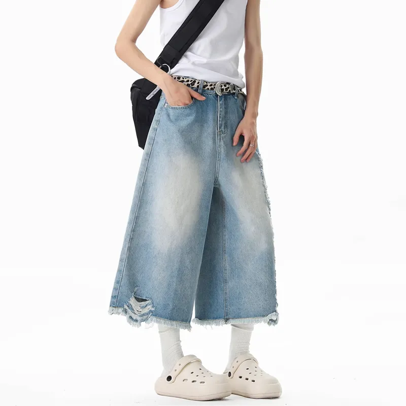DEAR BETSY Denim Shorts Unisex Blue-2