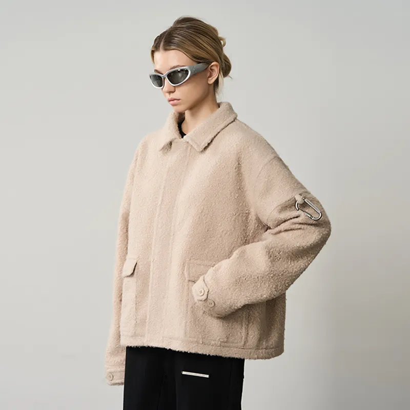 HARSH AND CRUEL Jackets Coats Unisex Apricot-4