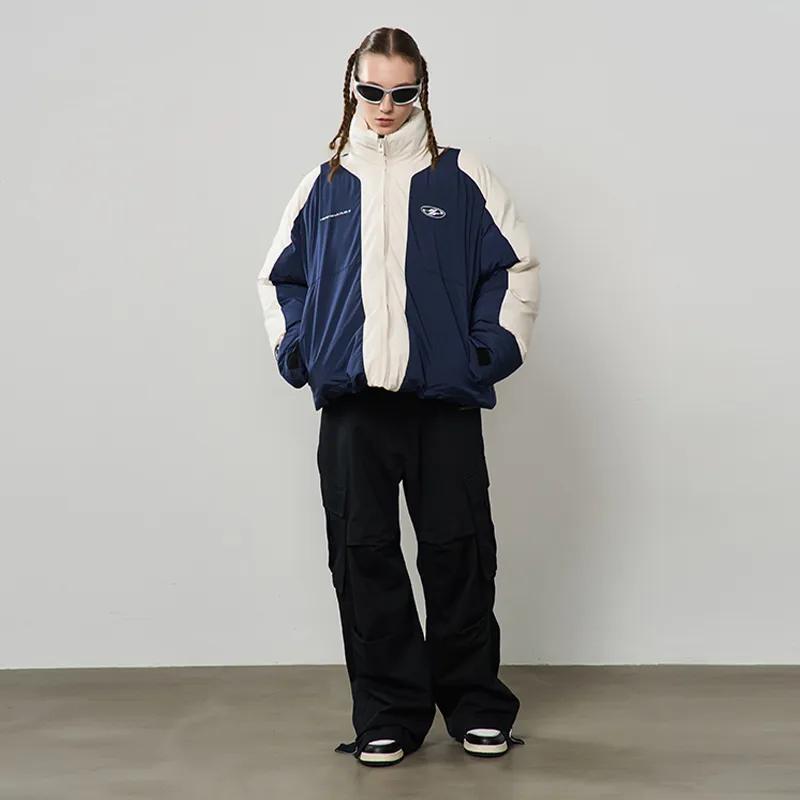 HARSH AND CRUEL Puffer Jacket Coat Unisex Blue-6