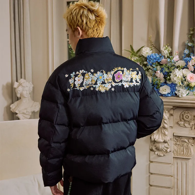 HARSH AND CRUEL Puffer Jacket Unisex Black-5