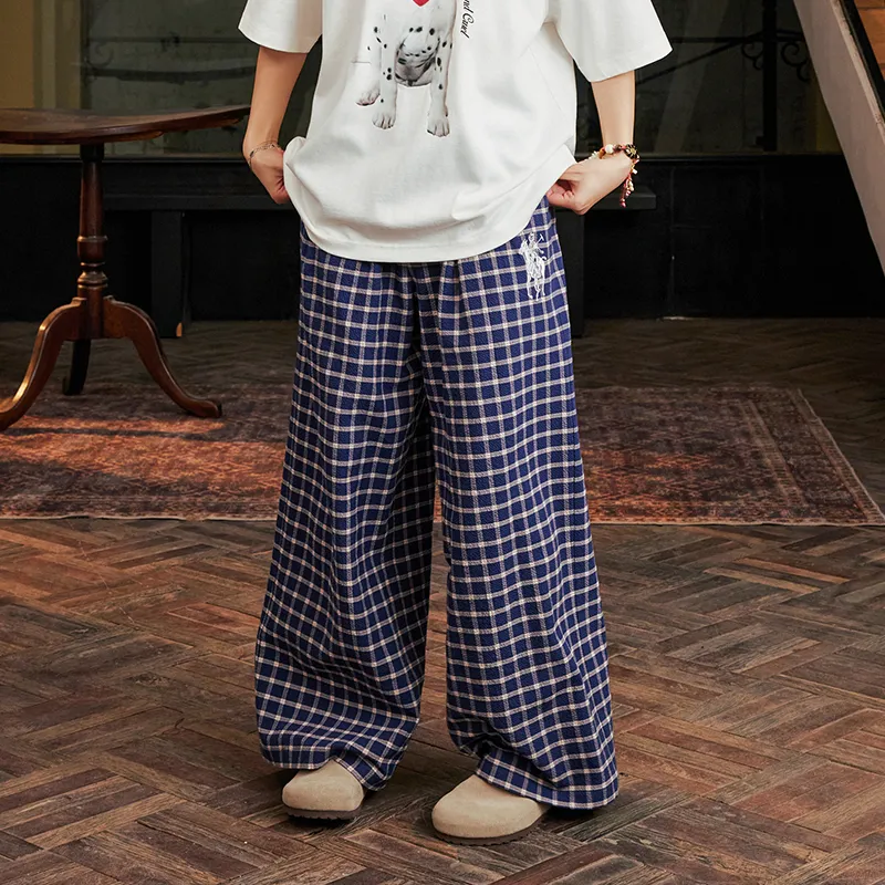 HARSH AND CRUEL Casual Pants Unisex Navy Blue-2