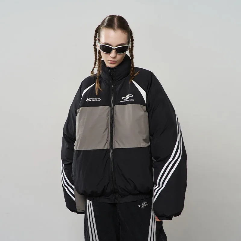 HARSH AND CRUEL Puffer Jacket Unisex Black-2