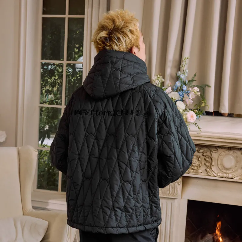 HARSH AND CRUEL Puffer Jacket Unisex Black-5