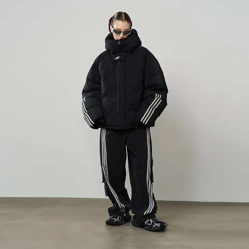HARSH AND CRUEL Puffer Jacket Unisex Black-2