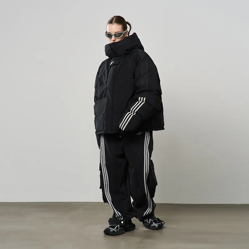 HARSH AND CRUEL Puffer Jacket Unisex Black-3