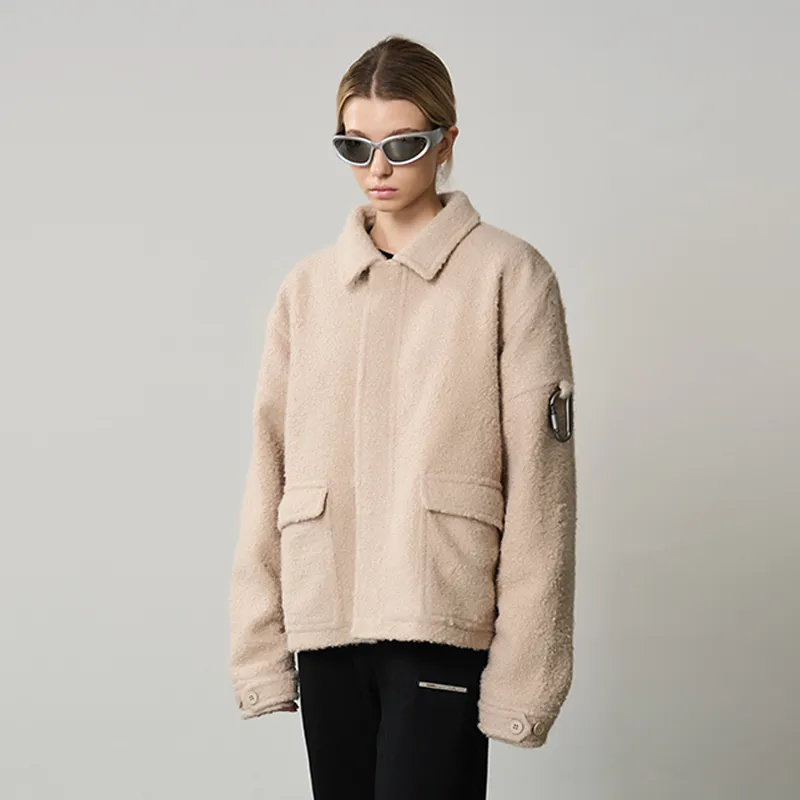 HARSH AND CRUEL Jackets Coats Unisex Apricot-3