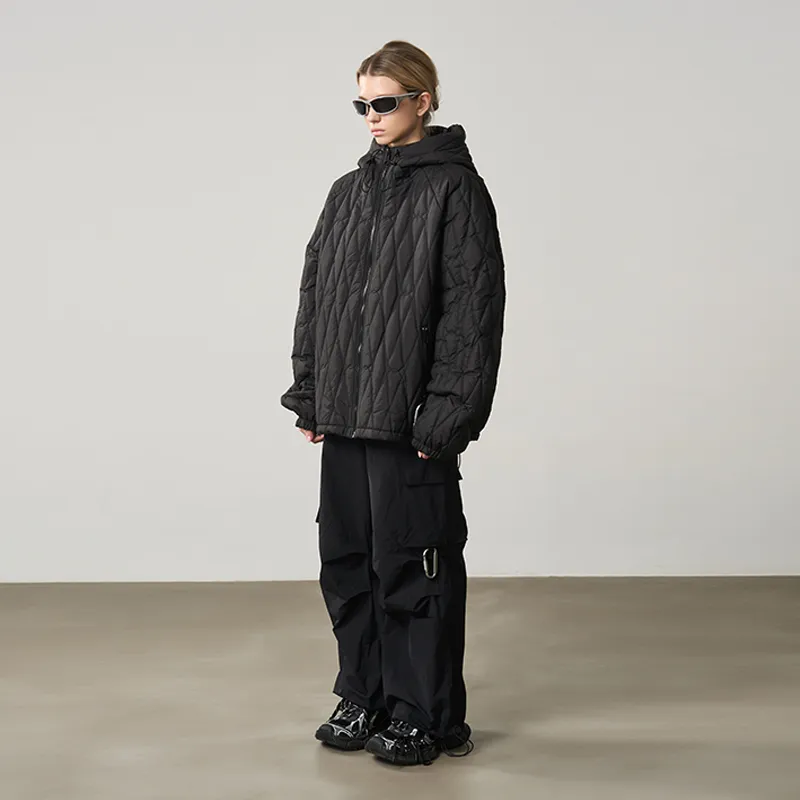 HARSH AND CRUEL Puffer Jacket Unisex Black-3