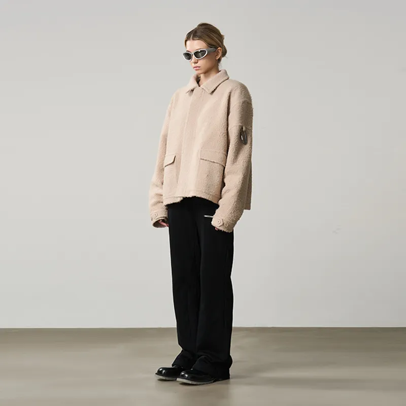 HARSH AND CRUEL Jackets Coats Unisex Apricot-5