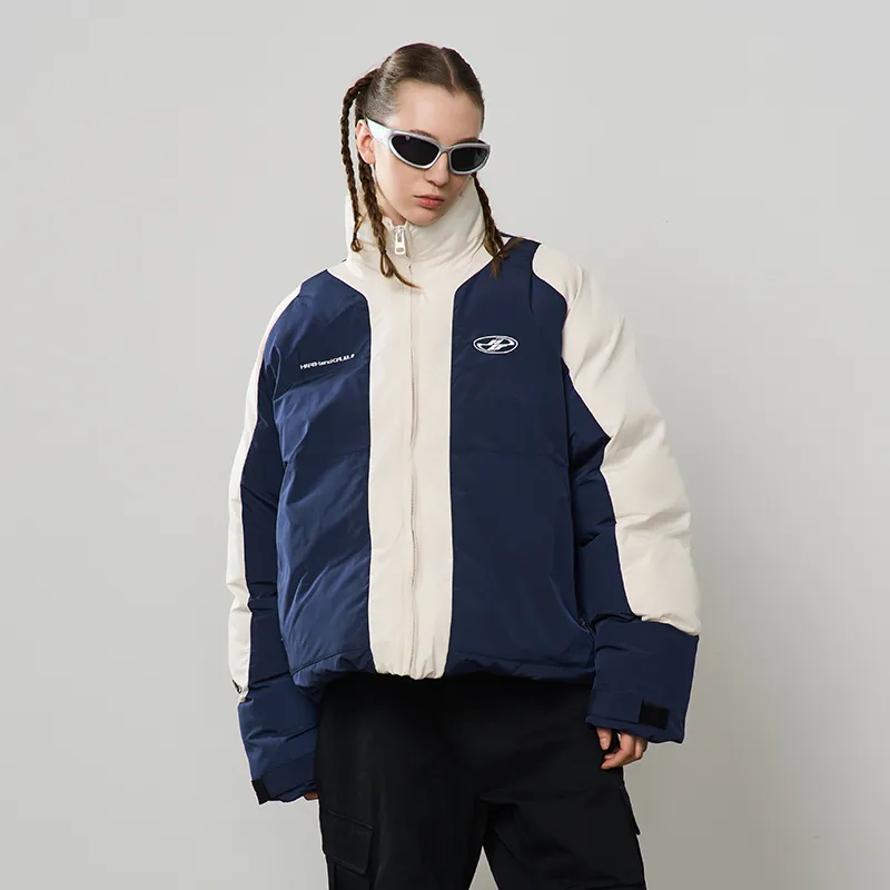 HARSH AND CRUEL Puffer Jacket Coat Unisex Blue-2