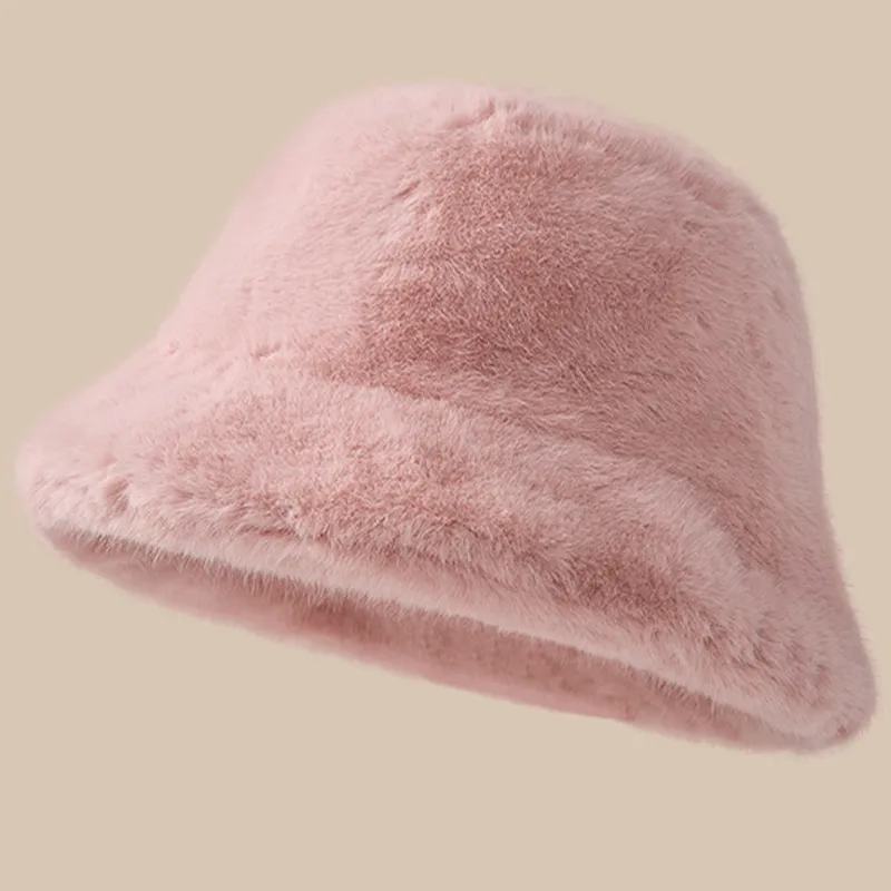 BSELEON Plush Bucket Hats Women's-3