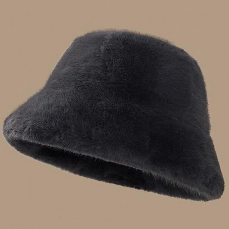 BSELEON Plush Bucket Hats Women's-9