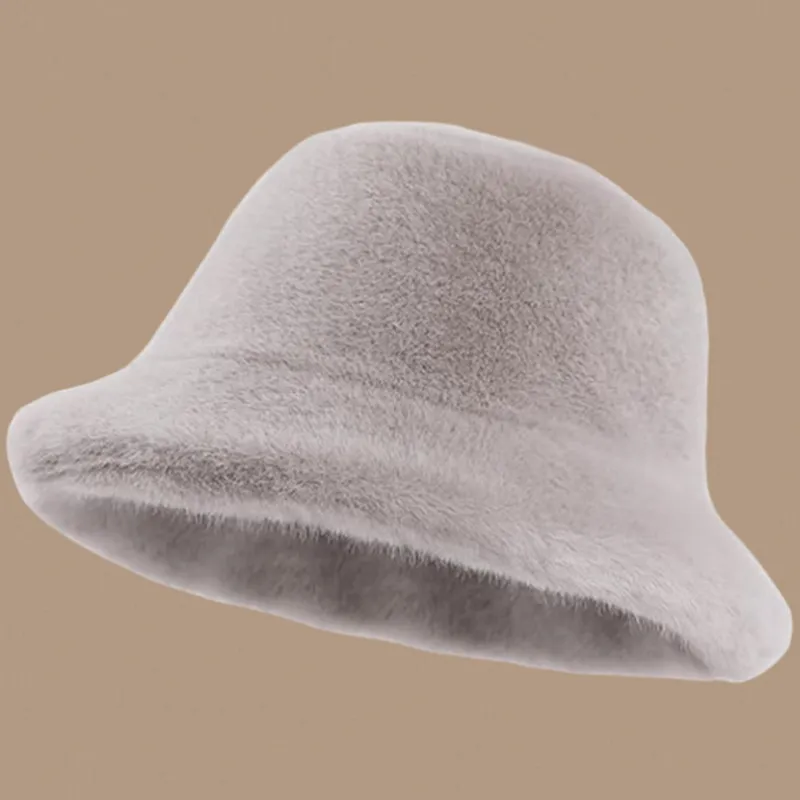 BSELEON Plush Bucket Hats Women's-11