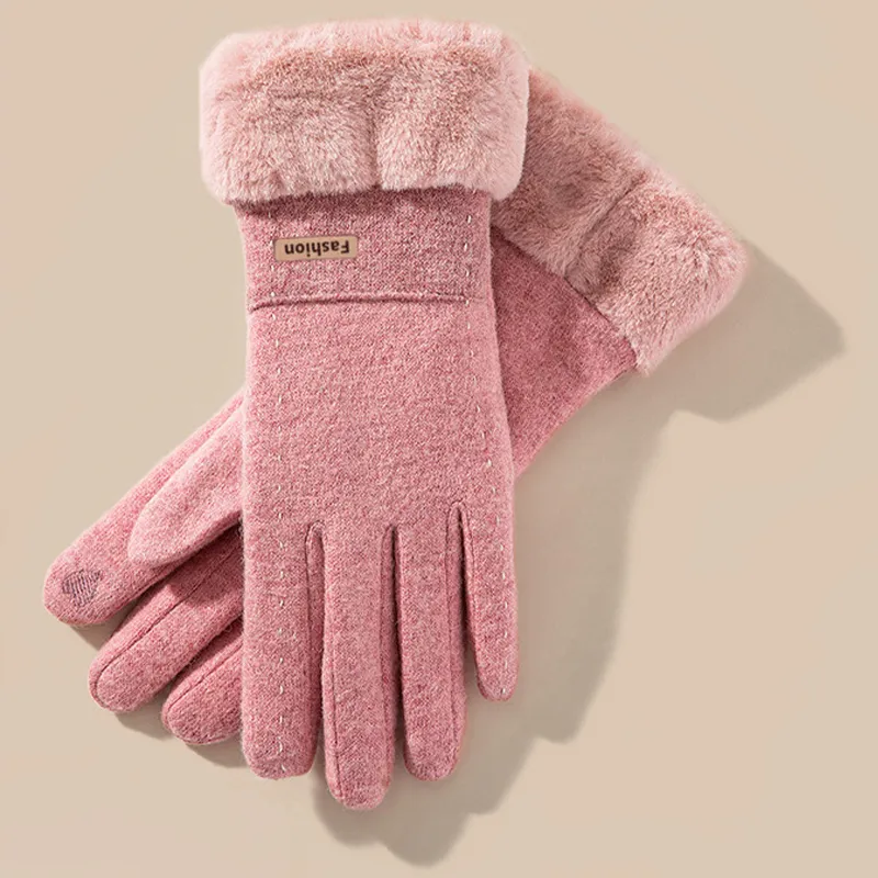 BSELEON Wool Knit Gloves Women's-7