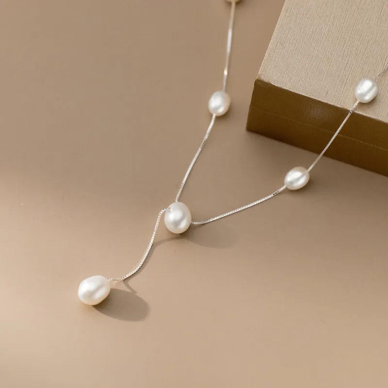 HENGSHENG Freshwater Pearl Necklaces Women's-3