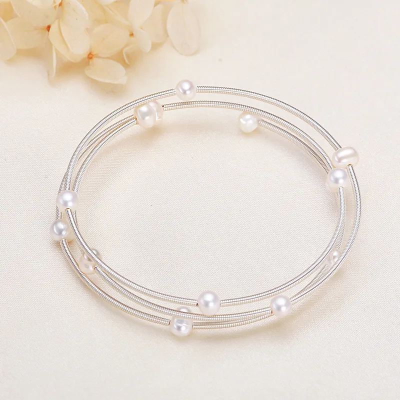 HENGSHENG Freshwater Pearl Bangles Women's-6