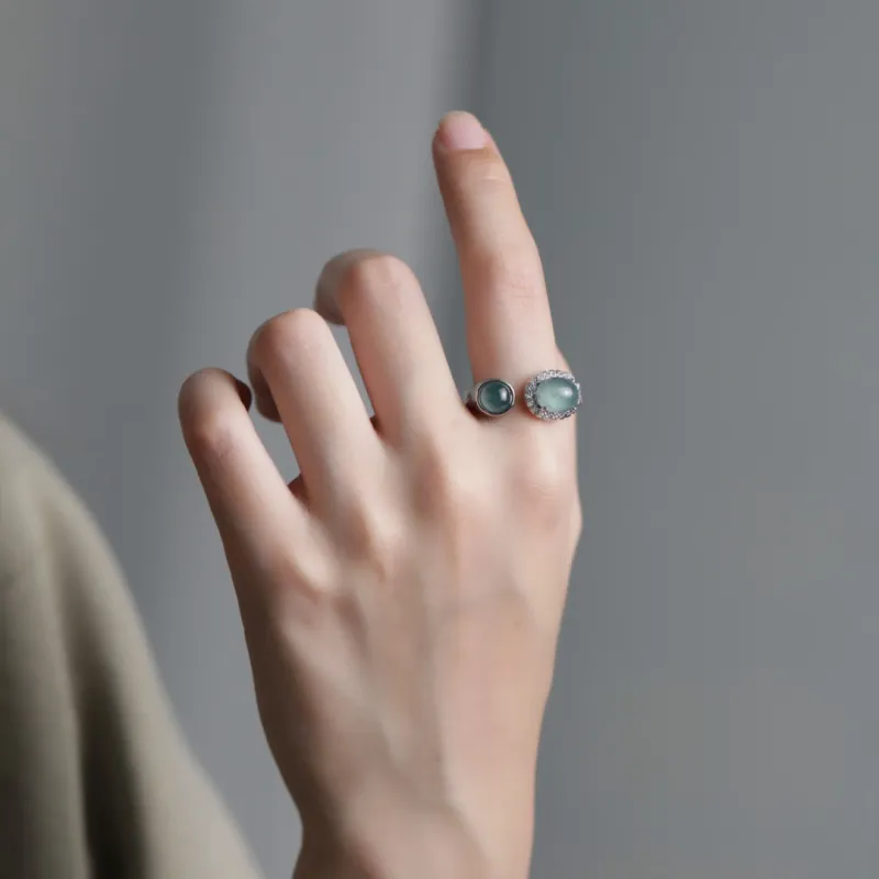 GUANFEI Ice Glutinous Jadeite Rings Women's-1
