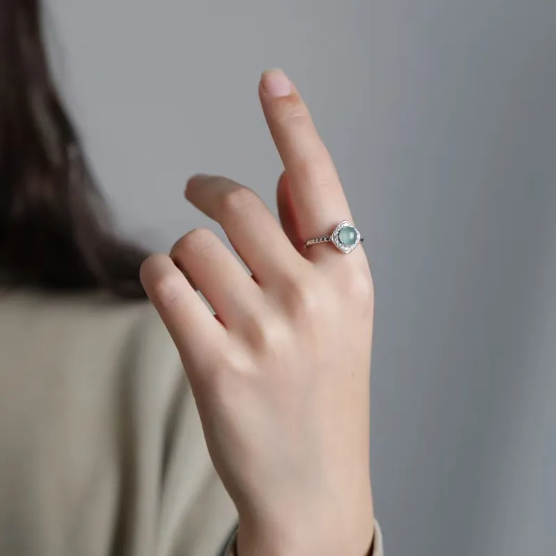 GUANFEI Ice Glutinous Jadeite Rings Women's-1