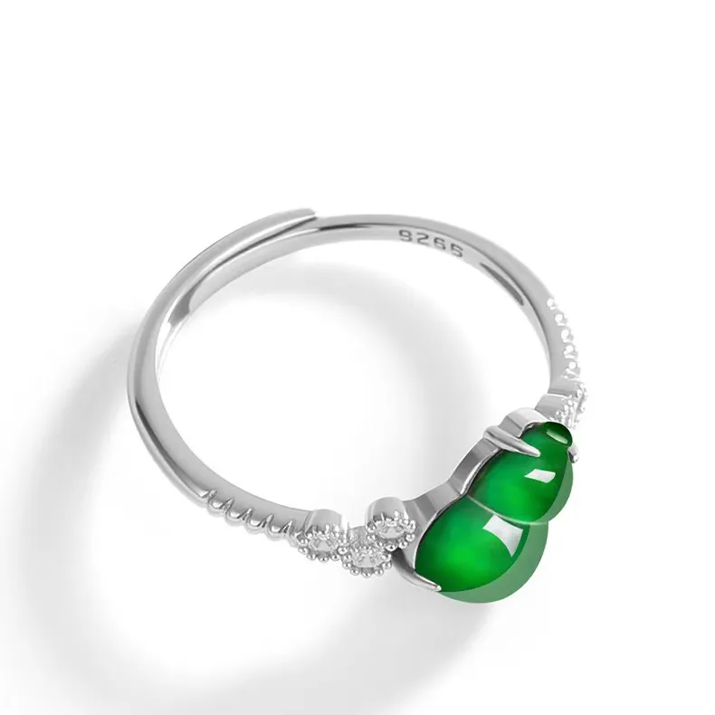 GUANFEI Ice Glutinous Jadeite Rings Women's-2