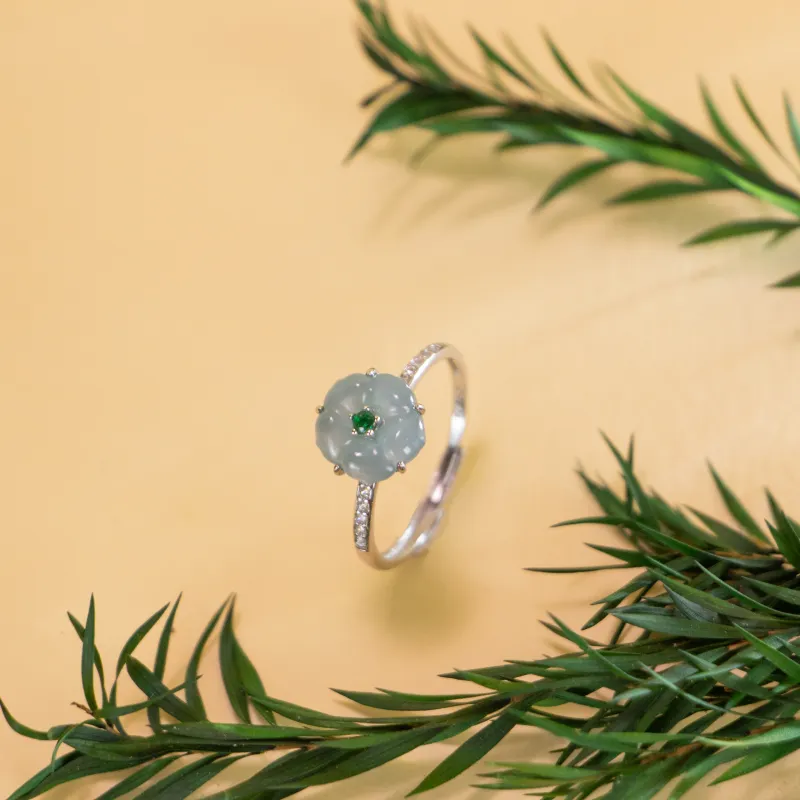GUANFEI Ice Glutinous Jadeite Rings Women's-1