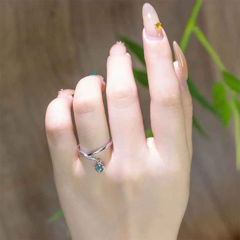 GUANFEI Ice Glutinous Jadeite Rings Women's-5