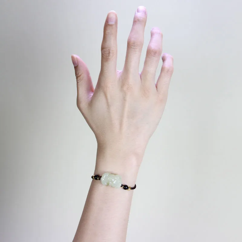GUANFEI Bracelets Pale Greenish White Jade Unisex-1