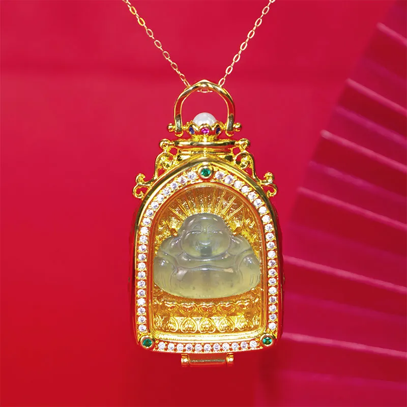 GUANFEI Ice Glutinous Jadeite Necklaces Women's-1