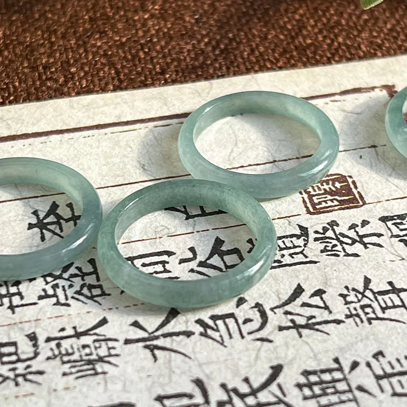 GUANFEI Glutinous Jade Jadeite Rings Unisex-3