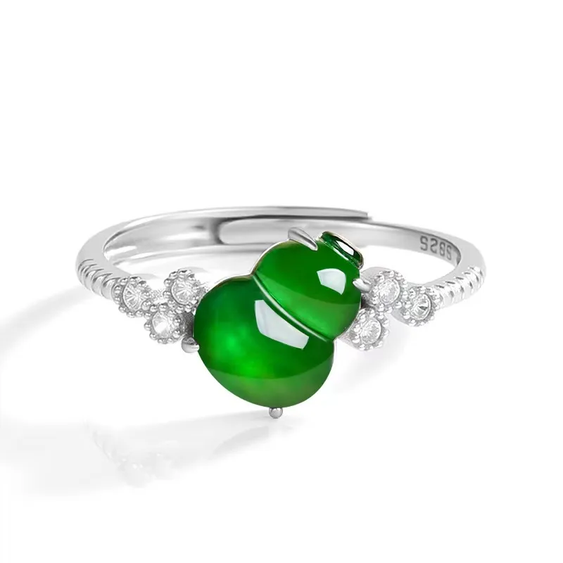 GUANFEI Ice Glutinous Jadeite Rings Women's-1