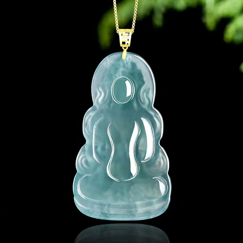 GUANFEI Ice Glutinous Jadeite Necklaces Men's-2