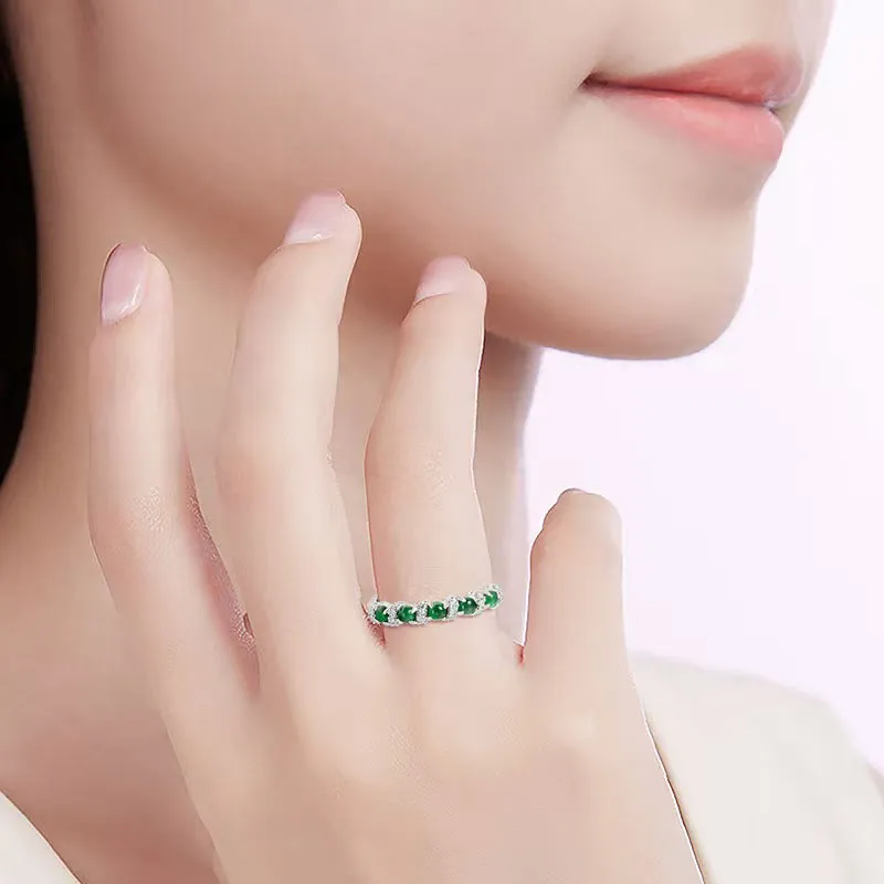 GUANFEI Glutinous Jade Jadeite Rings Women's-4