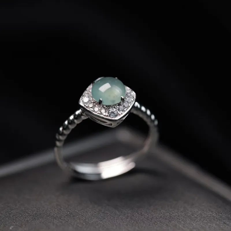 GUANFEI Ice Glutinous Jadeite Rings Women's-4